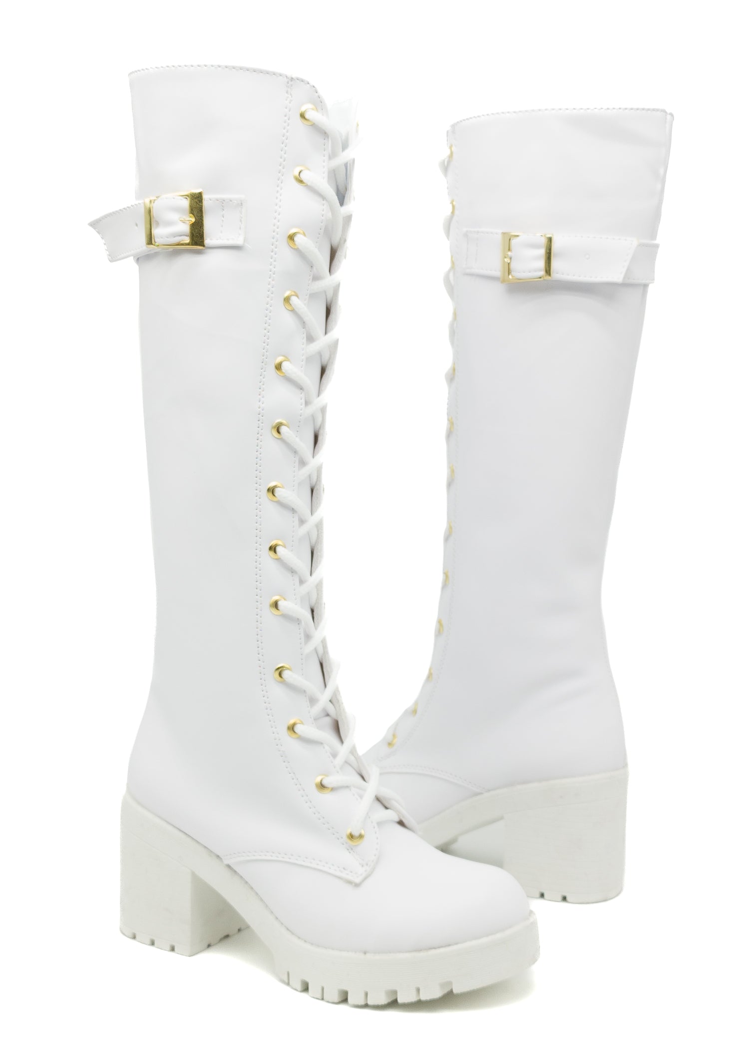 Andrea Botines Con Agujetas Con Tacón Botas Largas Agujeta Botas